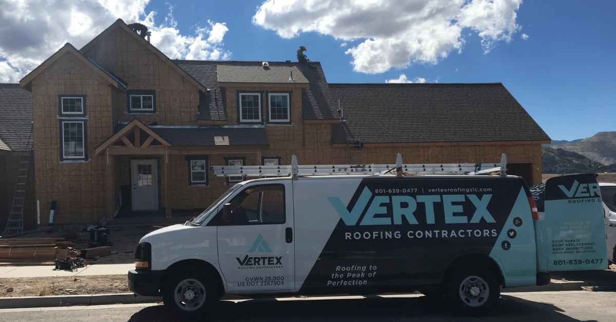 Vertex Roofing contractor repairing a roof in Salt Lake City
